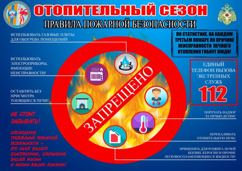 Администрация Володарского муниципального округа напоминает о правилах пожарной безопасности в зимний период.